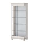Cristaleira Nexus Branco Acetinado Portas de Vidro 175cm