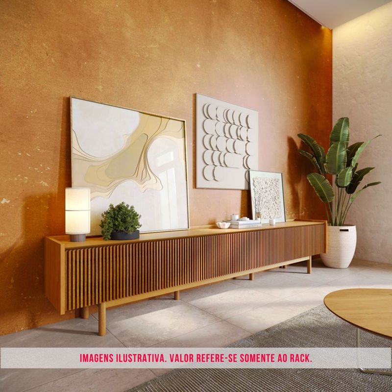 Rack Abra Cor Nature 3 Gavetas 264cm - 76906 76906