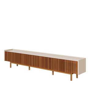 Rack Abra Ripado Cor Off White 3 Gavetas 264cm - 79101