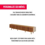 Rack Abra Ripado Cor Off White Com Nature 3 Gavetas 184c