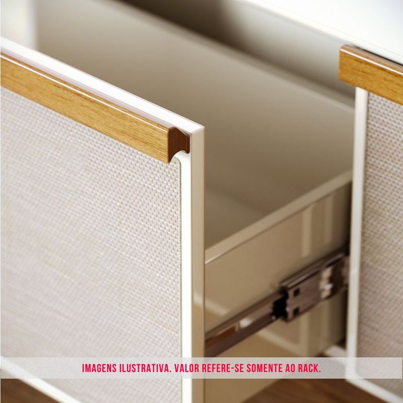 Rack Abrace Cor Off White Tela Sintética 264cm - 79112