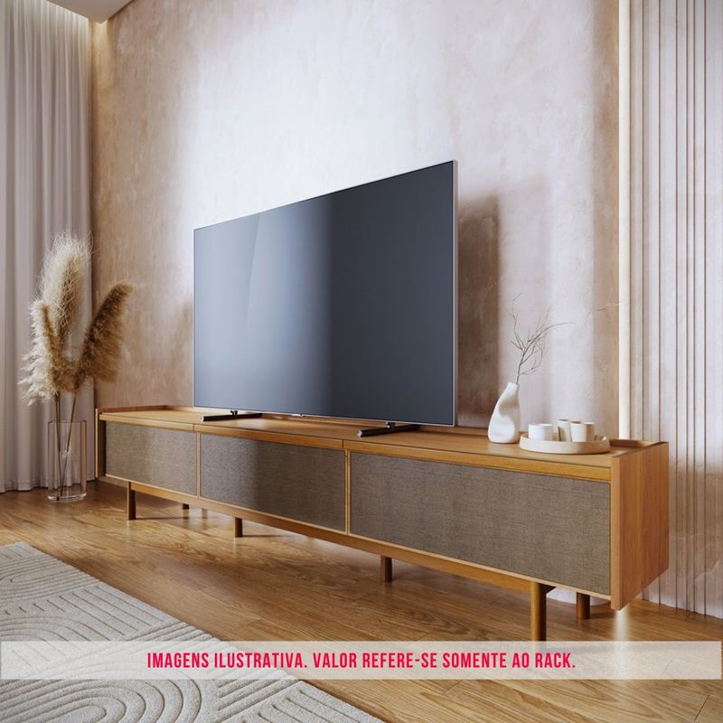 Rack Abrace Cor Nature Tela Sintética 222cm - 78579