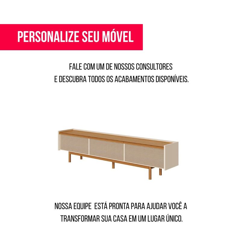 Rack Abrace Cor Off White Com Nature Tela Sintética