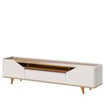 Rack Refúgio Off White Com Nature 2 Portas 1 Gaveta