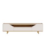 Rack Refúgio Off White Com Nature 2 Portas 1 Gaveta