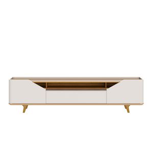 Rack Refúgio Off White Com Nature 2 Portas 1 Gaveta 220cm - 76912