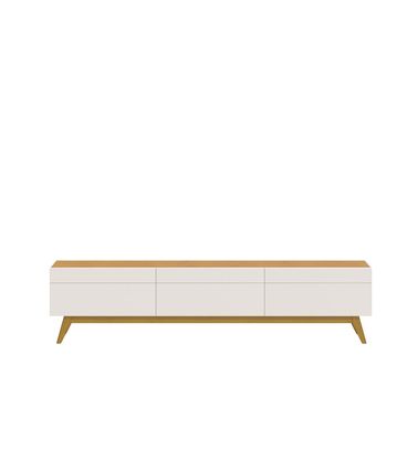 Rack Estar Off White Com Nature 3 Gavetas 220cm - 79166