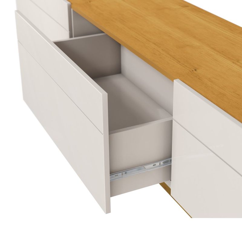 Rack Estar Off White Com Nature 3 Gavetas 220cm - 79166