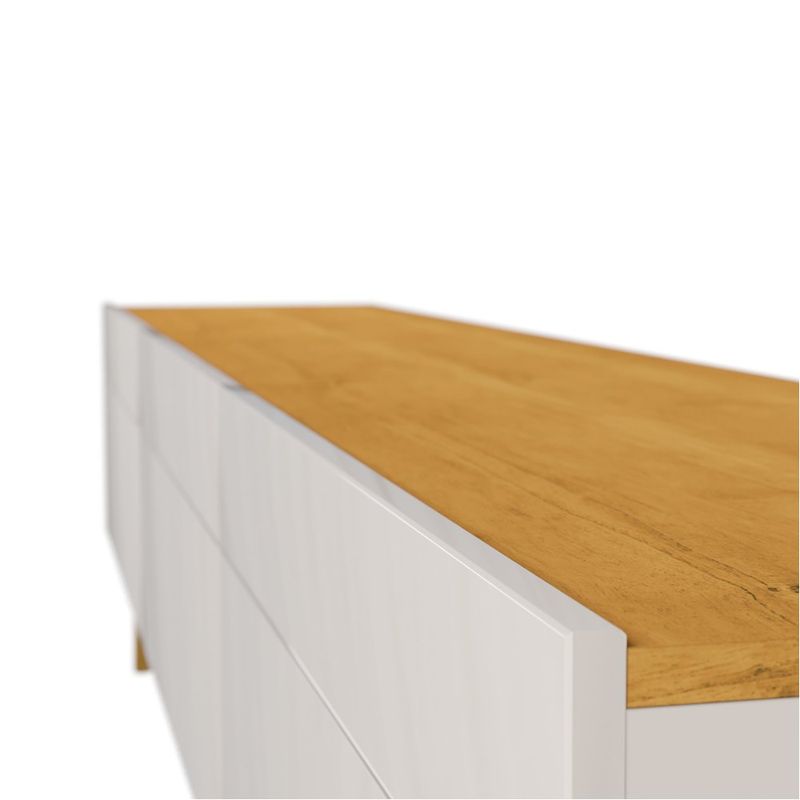Rack Estar Off White Com Nature 3 Gavetas 220cm - 79166