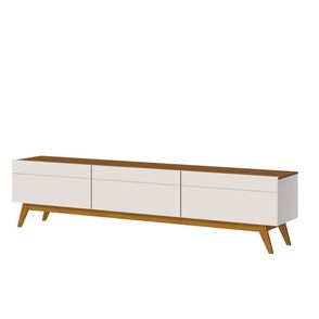 Rack Estar Off White Com Freijó 3 Gavetas 220cm - 79167