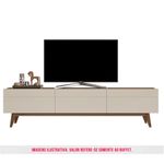 Rack Estar Off White Com Freijó 3 Gavetas 220cm - 79167