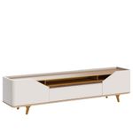 Rack Refúgio Off White Com Nature 2 Portas 1 Gaveta 180