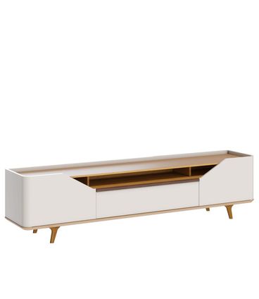 Rack Refugio Off White Com Nature 2 Portas 1 Gaveta 180cm - 79145