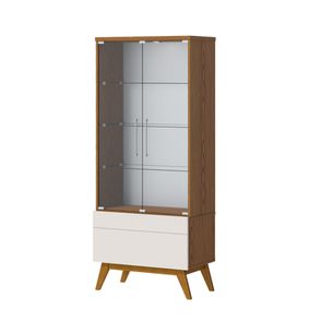 Cristaleira Forma Madeira Freijó Com Off White Porta Vidro 166cm - 79164