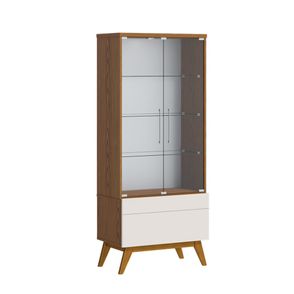Cristaleira Forma Madeira Freijó Com Off White Porta Vidro 166cm - 79164