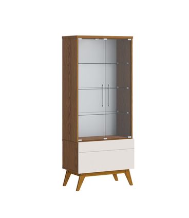 Cristaleira Forma Madeira Freijo Com Off White Porta Vidro 166cm - 79164