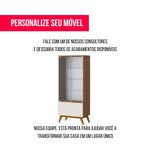 Cristaleira Forma Madeira Freijó Com Off White Porta Vidro