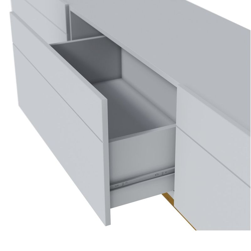 Rack Estar Branco Acetinado 3 Gavetas 220cm - 79168