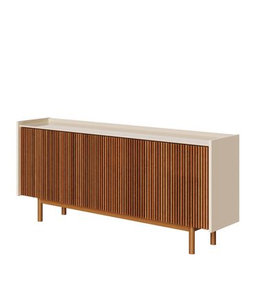 Buffet Abra Ripado Cor Off White 4 Portas 180cm - 79174