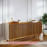 Buffet Abra Ripado Cor Off White Com Nature 4 Portas 180