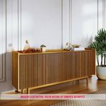 Buffet Abra Ripado Cor Nature 4 Portas 160cm - 78292