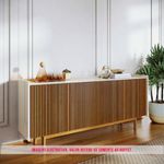 Buffet Abra Ripado Cor Off White 4 Portas 160cm - 79179