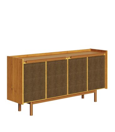 Buffet Abrace Cor Nature Porta Tela Sintetica 4 Portas 180cm - 79182