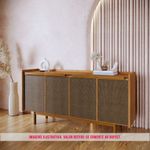 Buffet Abrace Cor Nature Porta Tela Sintetica 4 Portas 180c