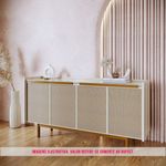 Buffet Abrace Off White Porta Tela Sintetica 4 Portas 180c