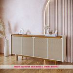 Buffet Abrace Off White Com Nature Porta Tela Sintetica