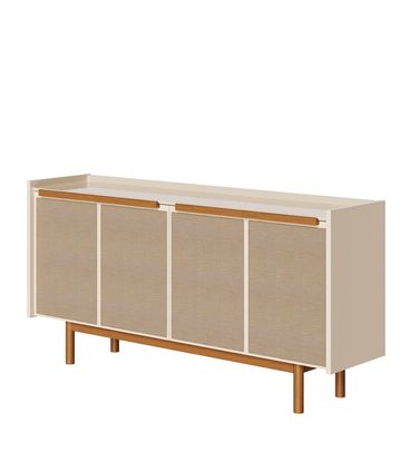Buffet Abrace Cor Off White Porta Tela Sintetica 4 Portas 160cm - 79186
