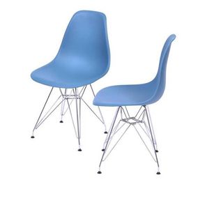 INATIVO Kit com 2 Cadeiras Eames Policarbonato na Cor Azul Petroleo - 64531