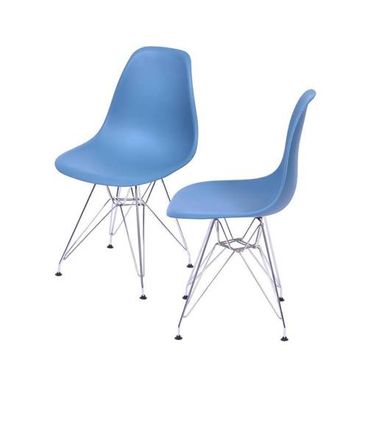 INATIVO Kit com 2 Cadeiras Eames Policarbonato na Cor Azul Petroleo - 64531