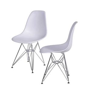 INATIVO Kit com 4 Cadeiras Eames em Policarbonato na Cor Branca - 64540