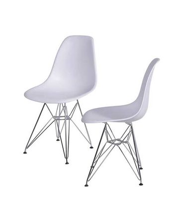 INATIVO Kit com 4 Cadeiras Eames em Policarbonato na Cor Branca - 64540