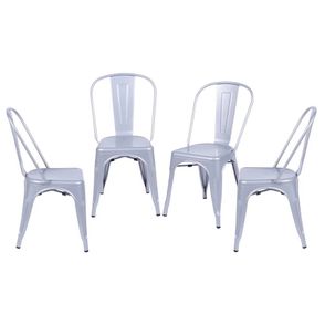 Kit com 4 Cadeiras Iron Cinza - 64613