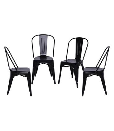 Kit com 4 Cadeiras Iron Preta - 64615