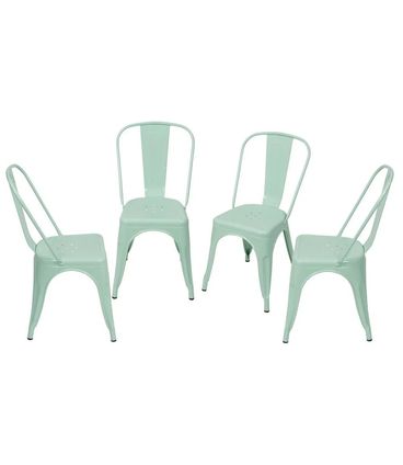 Kit com 4 Cadeiras Iron na Cor Tiffany - 64616