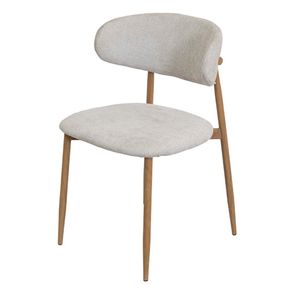 Cadeira Elina Assento Linho Cinza Base Clara - 79380