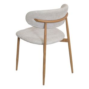 Cadeira Elina Assento Linho Cinza Base Clara - 79380