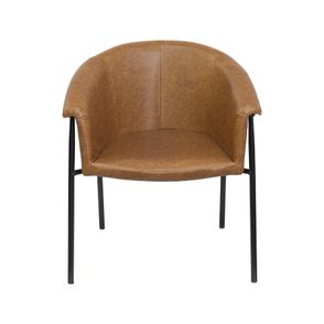 Poltrona Rhina Assento Corino Caramelo Base Preta - 79383