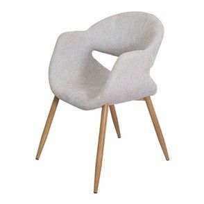 Cadeira Arles Assento Linho Cinza Base Clara - 79384