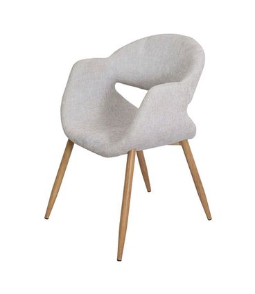 Cadeira Arles Assento Linho Cinza Base Clara - 79384