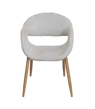 Cadeira Arles Assento Linho Cinza Base Clara - 79384