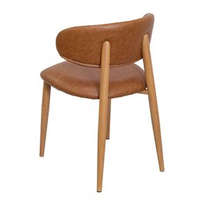 Cadeira Milan Assento Corino Caramelo Base Clara - 79394