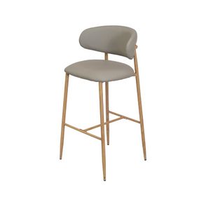 Banqueta Elina Assento Corino Fendi Base Clara - 79401