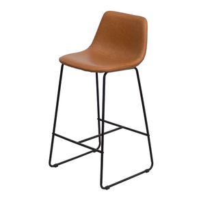 Banqueta Verner Corino Caramelo Base Aço Preto - 76941