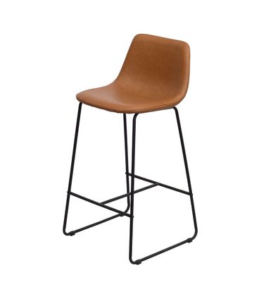 Banqueta Verner Corino Caramelo Base Aço Preto - 76941