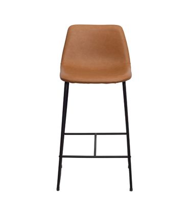 Banqueta Verner Corino Caramelo Base Aço Preto - 76941