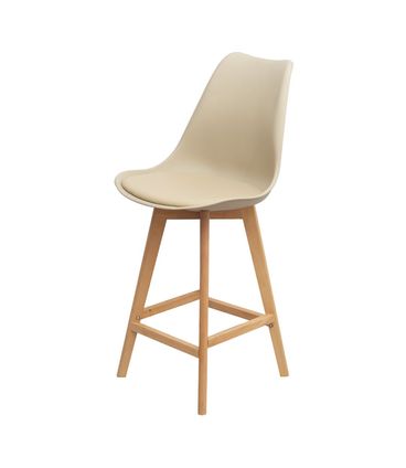 Banqueta Tess PP Fendi Assento Corino Base Madeira - 79403